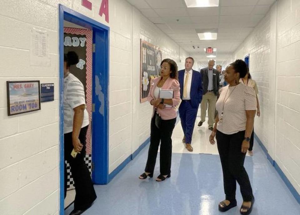 Staff and board members of the State Charter Schools Commission visited Cirrus Academy on Aug. 23, 2023, to discuss the school’s eligibility for renewal of its charter contract. The current two-year probationary charter expires in June 2024.