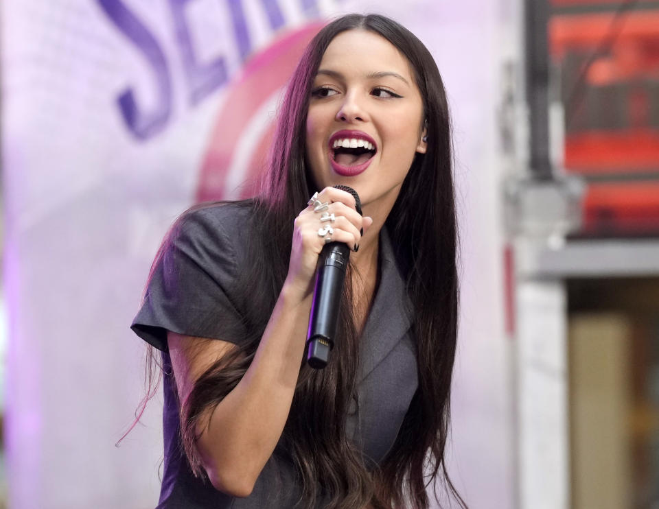 FILE - Olivia Rodrigo performs on NBC's "Today" show at Rockefeller Plaza on Friday, Sept. 8, 2023, in New York. (Photo by Charles Sykes/Invision/AP, File)