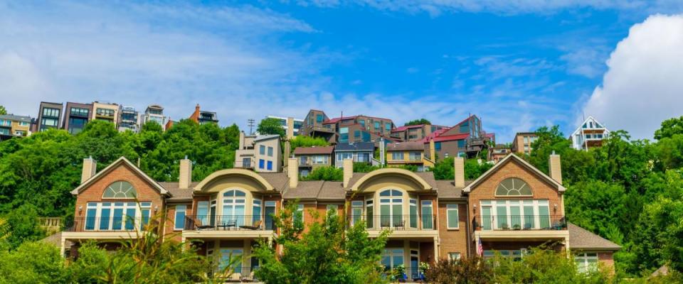 Condos and apartments overlooking the Ohio River in Cincinnati