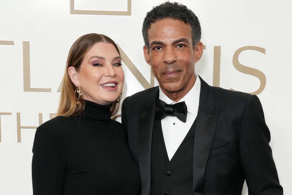 <p>Kevin Mazur/Getty</p> Ellen Pompeo and Chris Ivery attend the Grand Reveal Weekend for Atlantis The Royal on January 21, 2023 in Dubai, United Arab Emirates.