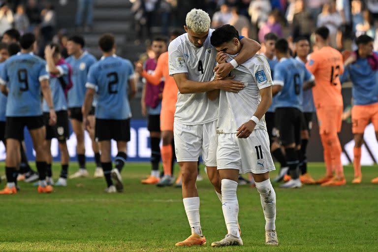 Hamza Shibli y Stav Lemkin no pueden contener su tristeza ante la eliminación de Israel, en una histórica campaña del Mundial Sub 20 donde alcanzaron la semifinal