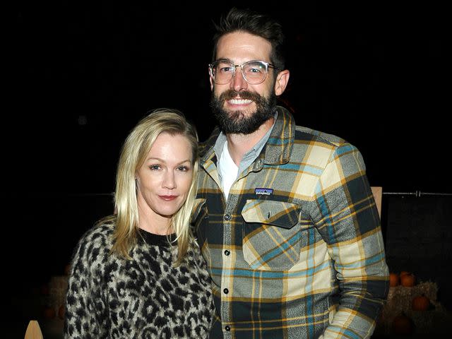<p>John Sciulli/Getty</p> Jennie Garth and Dave Abrams attend the Nights of the Jack launch on October 10, 2018 in Calabasas, California.
