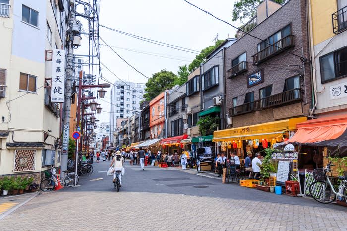 A clean city street in Tokyo.