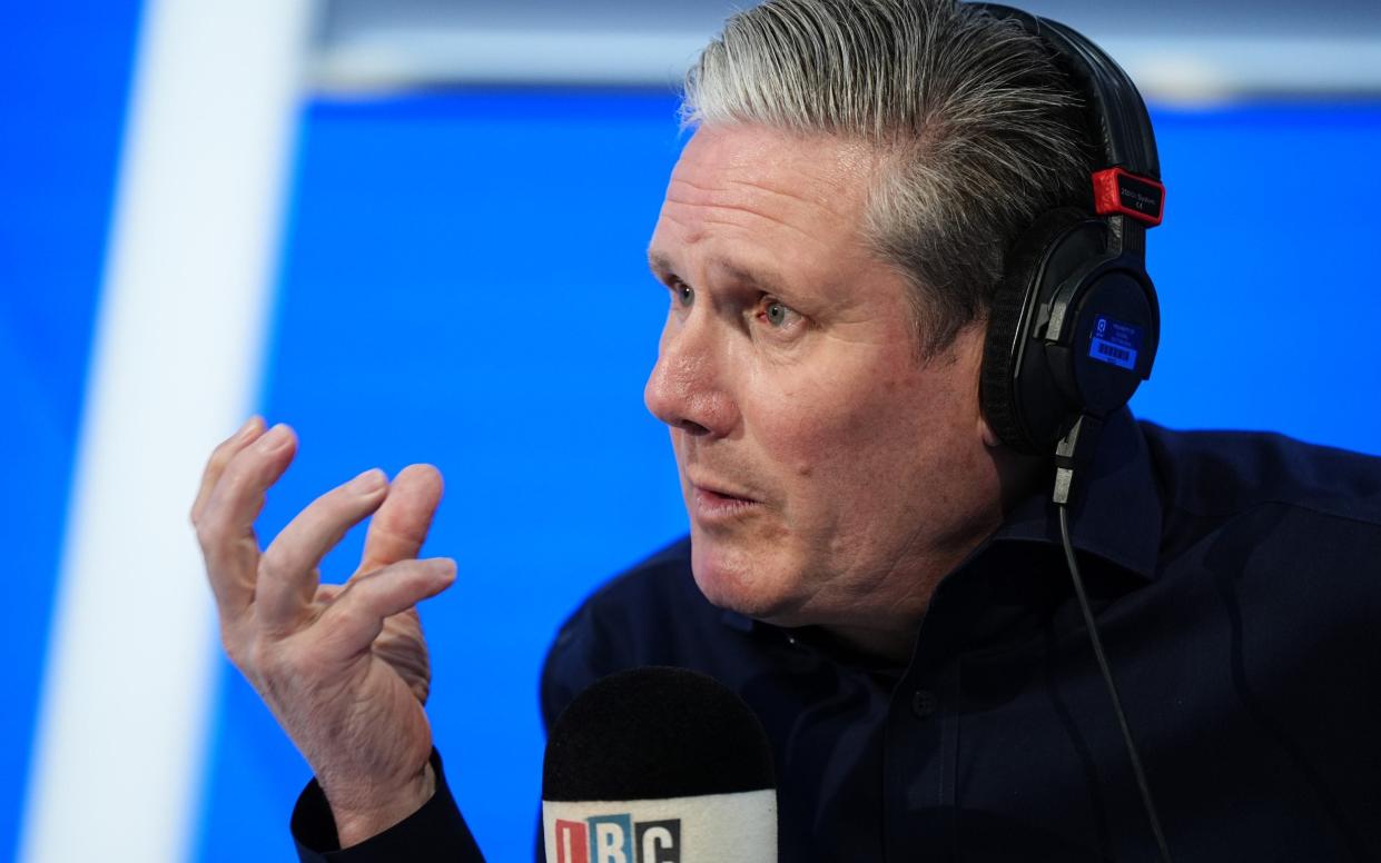 Sir Keir Starmer, the Labour leader, takes part in an LBC phone-in this morning