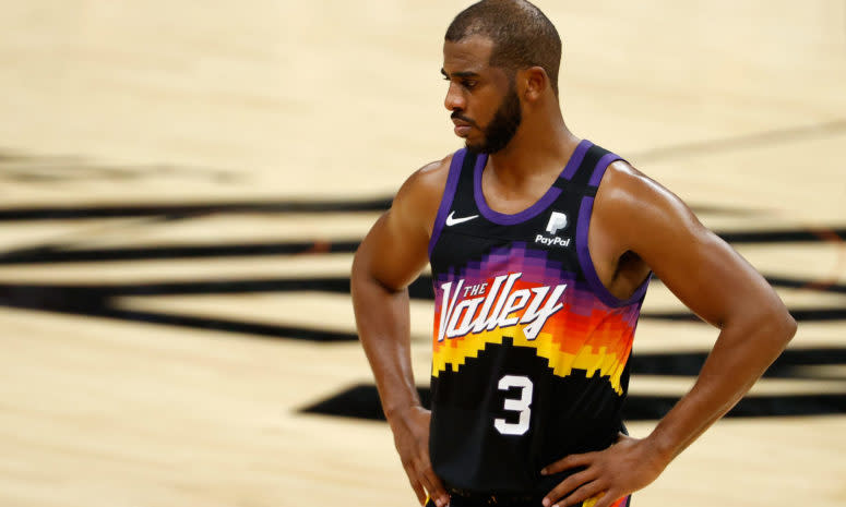 Chris Paul during a Denver Nuggets v Phoenix Suns game.