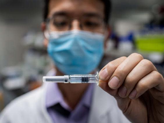 An experimental coronavirus vaccine tested at Sinovac Biotech facilities in Beijing (AFP via Getty Images)