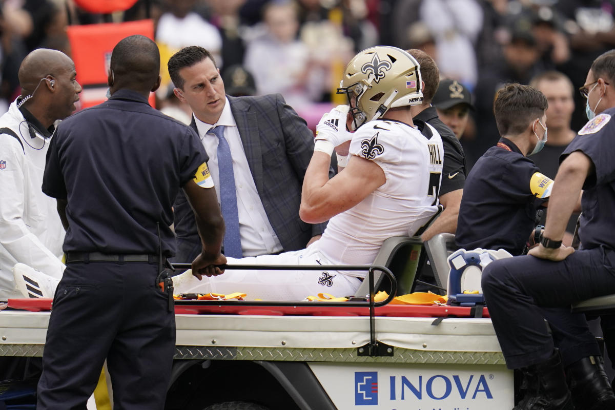 Saints' Taysom Hill carted off the field at Washington after