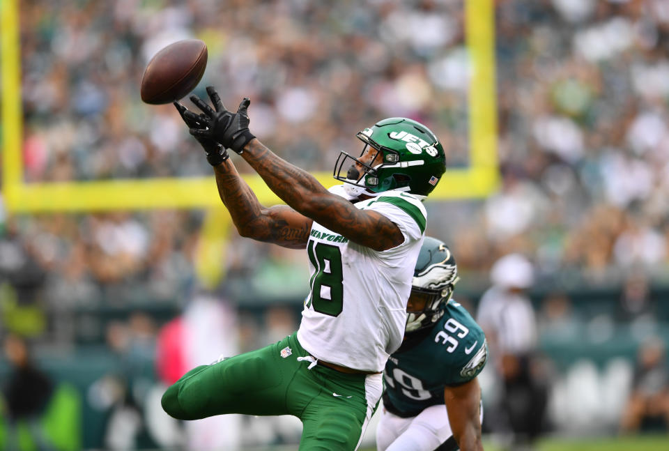 New York Jets wide receiver Demaryius Thomas wasn't happy with how he was treated by the Patriots. (Getty Images)