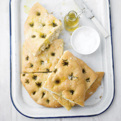 <b>Foccacia bread </b><br><br> Don't be afraid of making your own bread. Lorraine Pascale's recipe couldn't be simpler. Focaccia is incredibly versatile as it is great for sharing, and delicious served warm as a starter or as a meal in itself with fresh tomatoes, artichokes and cold meats. <br><br> <a href="http://uk.lifestyle.yahoo.com/lorraine-pascale-s-focaccia-bread.html" data-ylk="slk:See the full recipe here;elm:context_link;itc:0;sec:content-canvas;outcm:mb_qualified_link;_E:mb_qualified_link;ct:story;" class="link  yahoo-link"><b>See the full recipe here</b></a>
