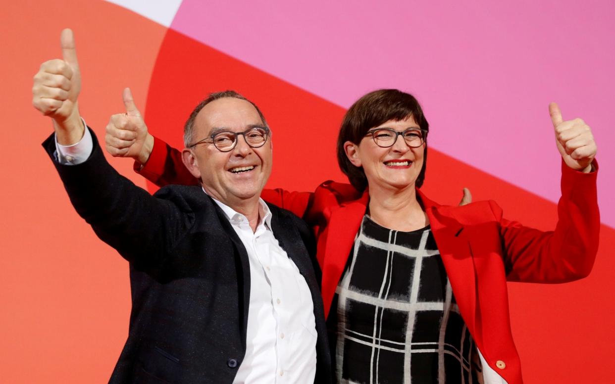 Saskia Esken (R) has not committed to staying in the coalition ahead of a crucial party meeting this week - REUTERS