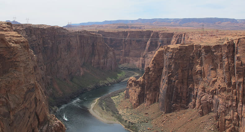 The Colorado River from the Glen Canyon Dam Overlook is pictured.