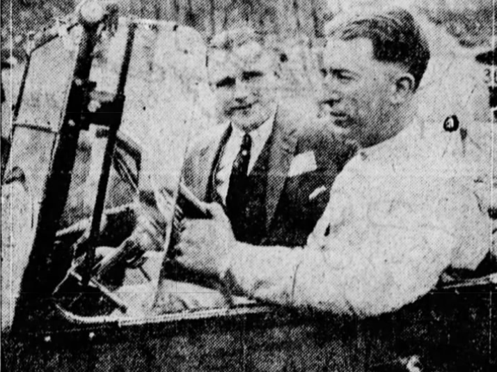 Jimmy Murphy (right) dubbed "a famous race car driver" is shown in a 1924 Indianapolis Star photo four months before his death.