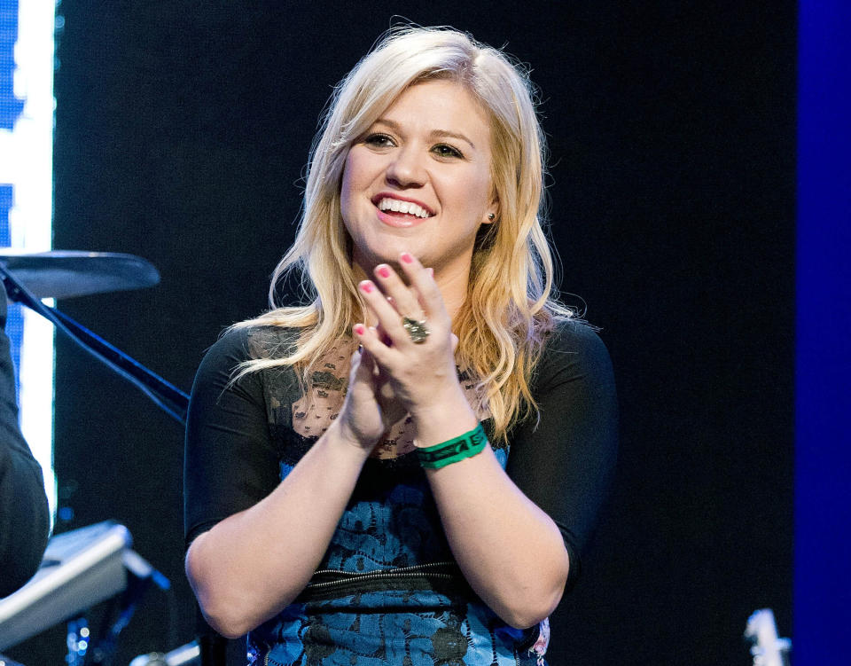El 4 de septiembre de 2012, Kelly Clarkson en el Hard Rock Cafe de New York. 