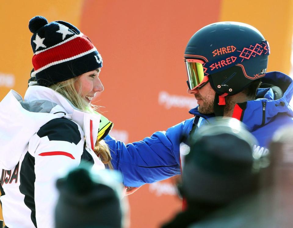 Mikaela Shiffrin (left) and boyfriend Mathieu Faivre