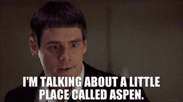 Jim Carrey "talking about a little place called Aspen"