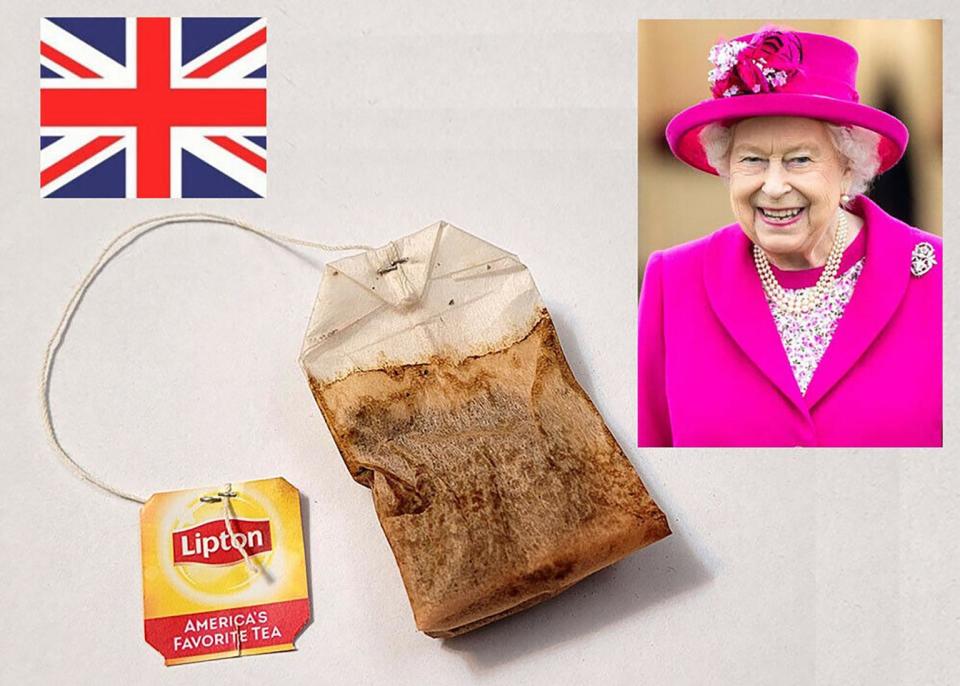 The teabag used by The Queen being sold on eBay.