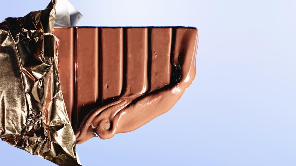 melted bar of chocolate