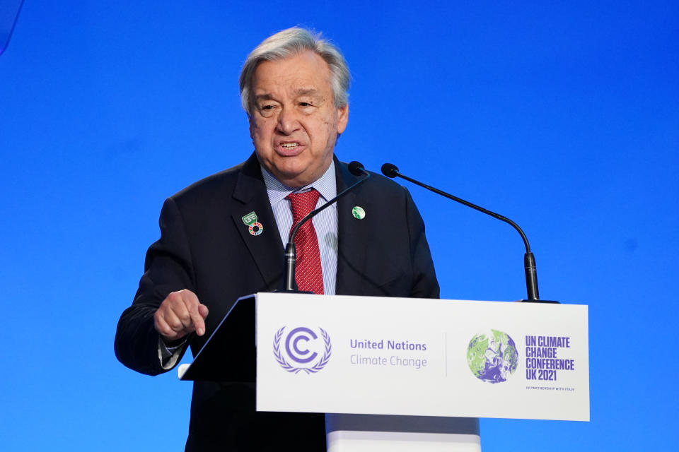 U.N. Secretary-General António Guterres addresses COP26.