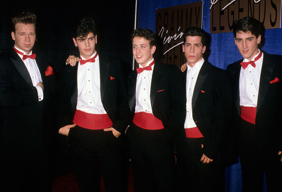 New Kids on the Block at the “Grammy Living Legends” taping, 1989