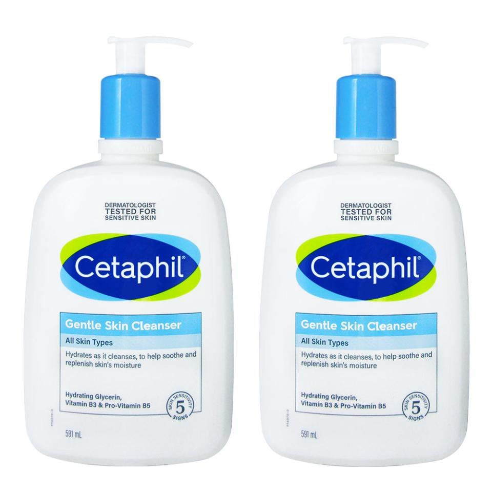 除毛後保養推薦�� Cetaphil舒特膚 溫和潔膚乳591ml (2入特惠)！圖片來源：Yahoo奇摩購物中心