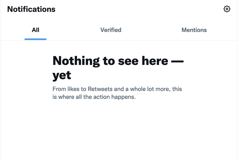 The notice that users see on Twitter when using the web when notifications have been broken.