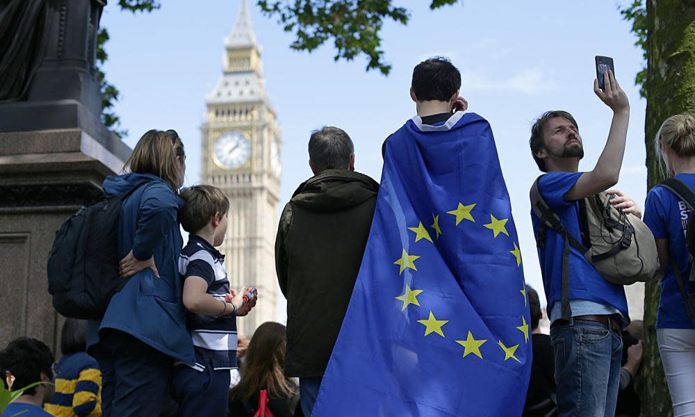 A pro-EU campaigner in London.