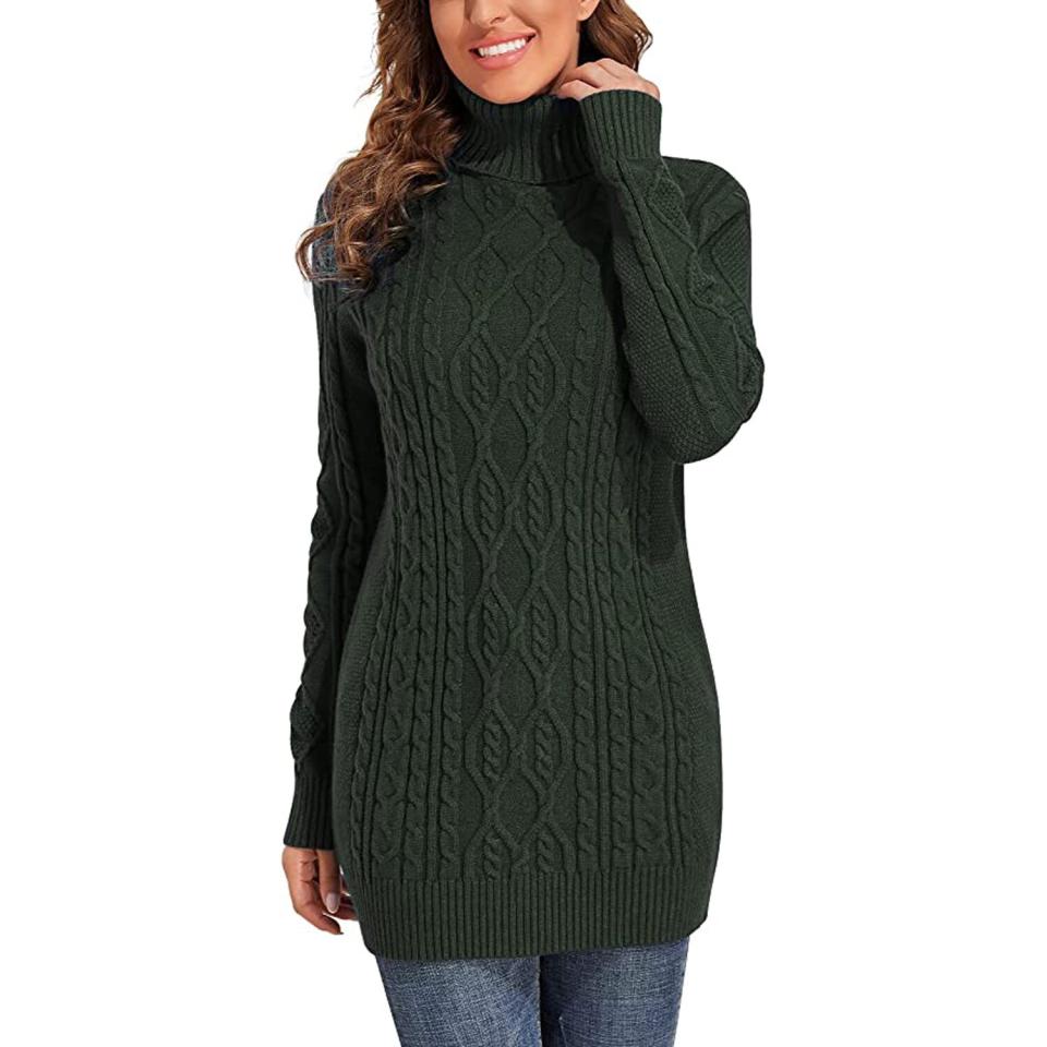 PrettyGuide Women's Long Sweaters Turtleneck Plus Size