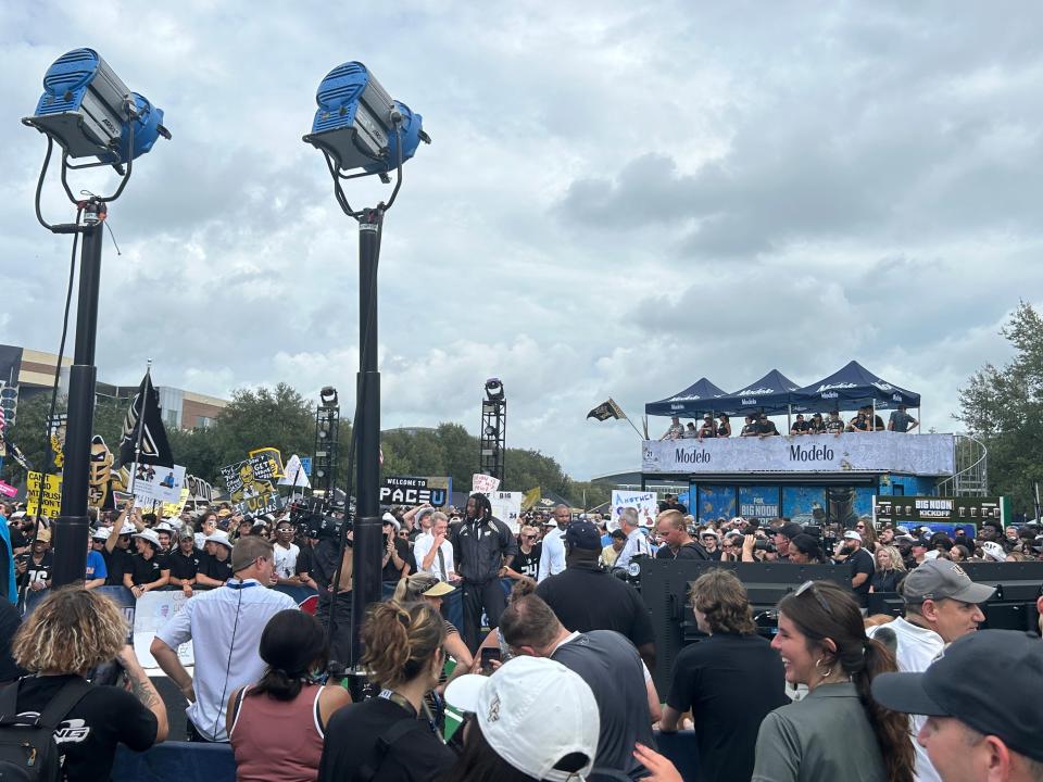 FOX's Big Noon Kickoff broadcasts from a Florida school for the first time ahead of UCF's game against Colorado, Saturday, Sept. 28, 2024, in Orlando.