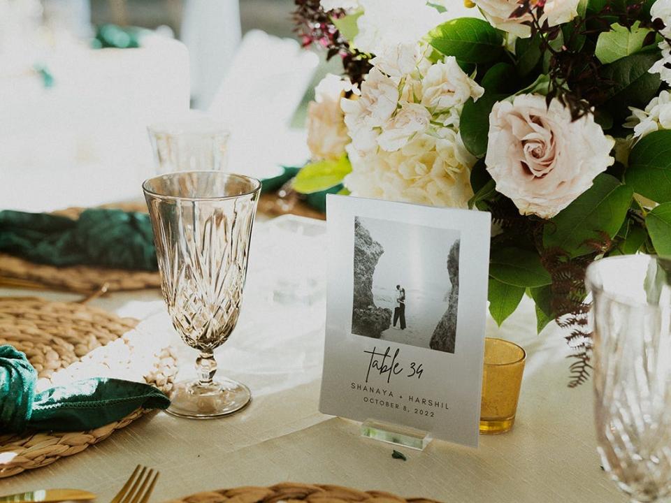 The table setting at an Indian wedding