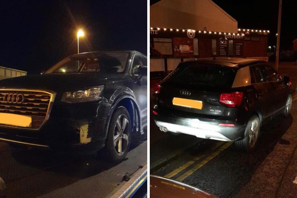 The driver of this Audi Q2 was arrested for drink and drug driving following a crash on the M61 i(Image: Lancs Road Police/X)/i