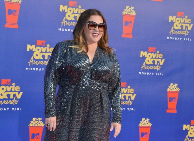 Melissa McCarthy arrives for the taping of the 28th annual MTV Movie & TV Awards ceremony at the Barker Hangar in Santa Monica, Calif., on June 15, 2019. The actor turns 53 on August 26. File Photo by Jim Ruymen/UPI