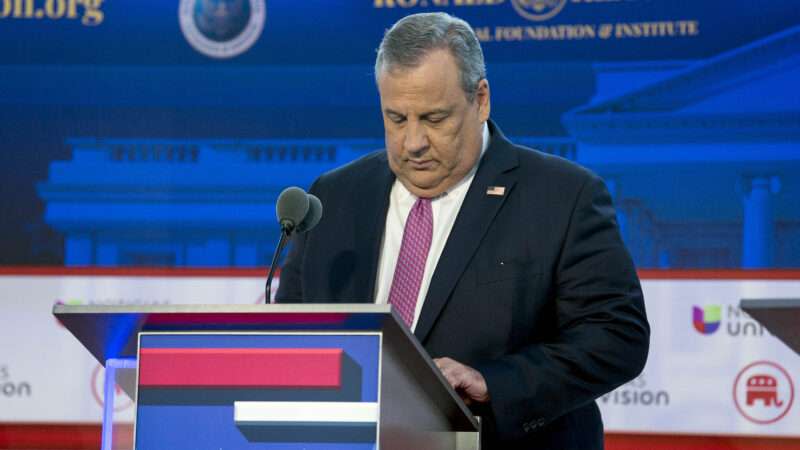 Chris Christie on a debate stage