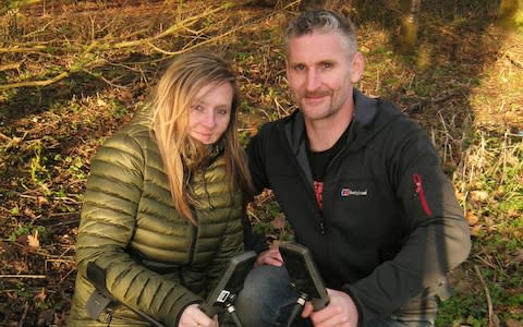 Metal detectorists Lisa Grace and Adam Staples