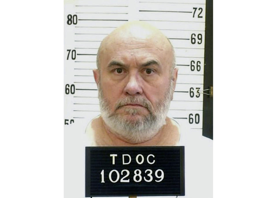 This undated photo released by the Tennessee Department of Corrections, shows death row inmate Edmund Zagorski in Tenn. An attorney for Zagorski says his choice of death by electrocution over lethal injection is not a ploy to buy time. Kelley Henry announced Zagorski's decision Monday night, Oct. 8, 2018. He's scheduled to be executed Thursday, Oct. 11. (Tennessee Department of Corrections via AP)