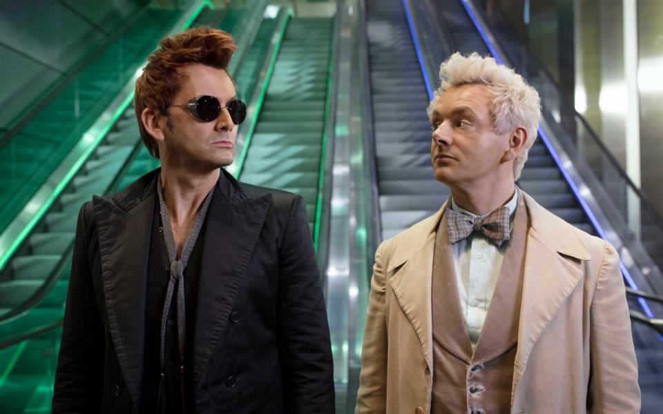 Michael Sheen as the Angel (right) and David Tennant as the Demon in Good Omens - PA