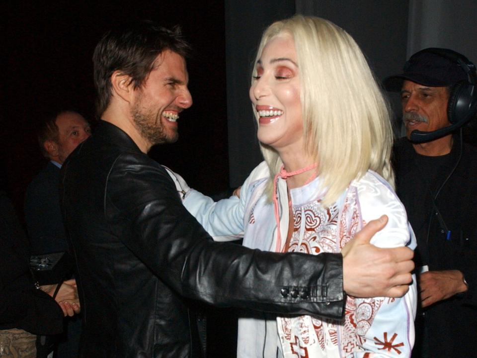 Tom Cruise & Cher backstage after her performance