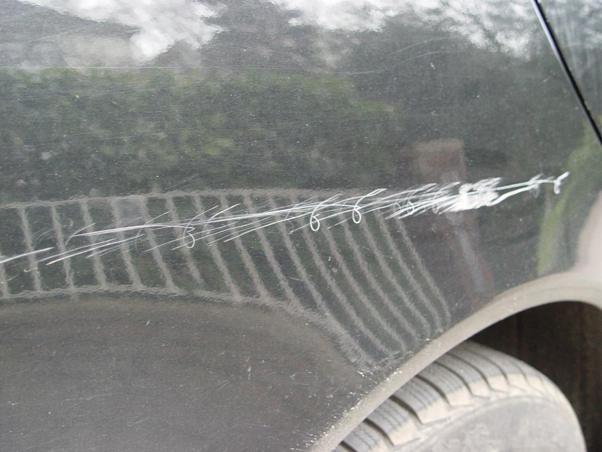 Scratched car