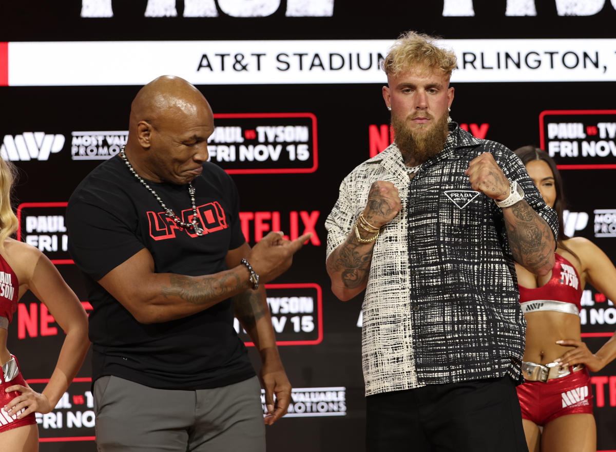 Mike Tyson shows no interest in taking Jake Paul’s bait at press conference for Nov. 15 fight