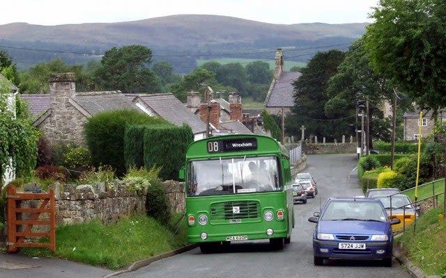 A bus in Llandegla