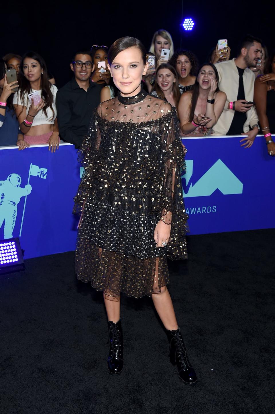 Millie Bobby Brown at the MTV Video Music Awards on August 27, 2017.