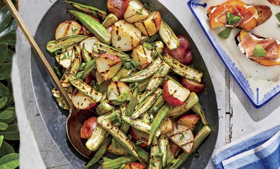 Charred Okra-Potato Salad