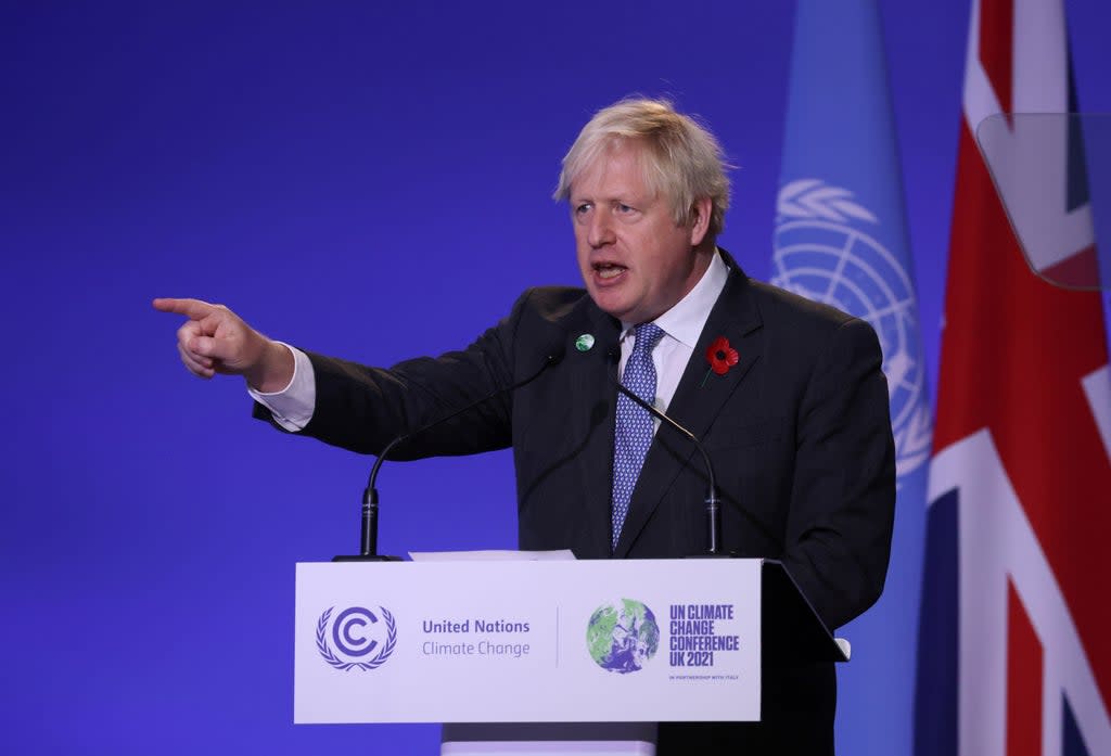 Prime Minister Boris Johnson told the Cop26 summit that words alone are not enough (Yves Herman/PA) (PA Wire)