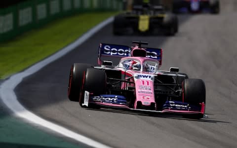 Sergio Perez of Mexico driving the (11) Racing Point RP19 Mercedes on track during the F1 Grand Prix of Brazil at Autodromo Jose Carlos Pace on November 17, 2019 in Sao Paulo, Brazil - Credit: Getty Images