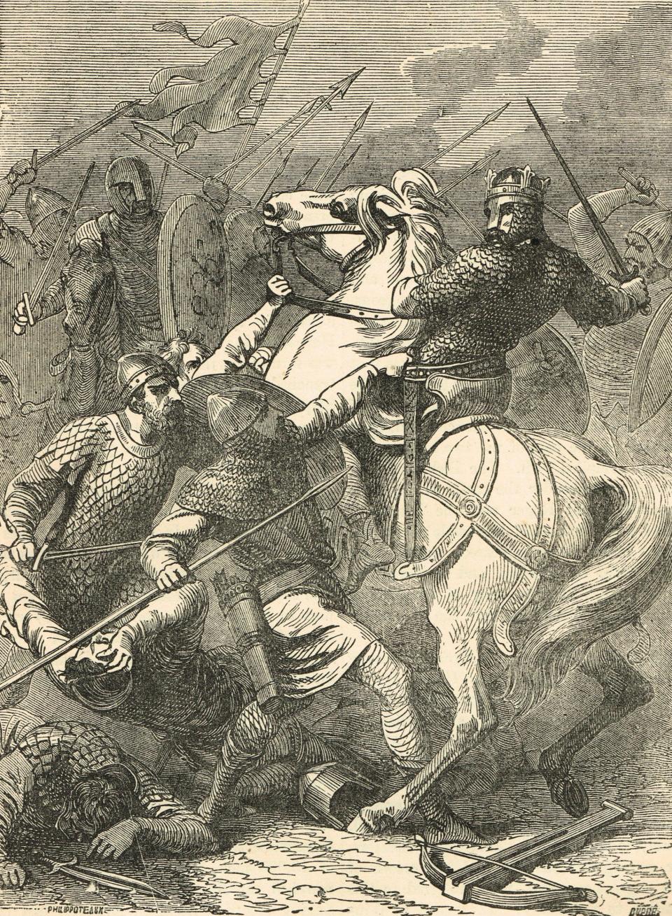 The capture of Stephen of Blois, taken prisoner at the battle of Lincoln, in 1141