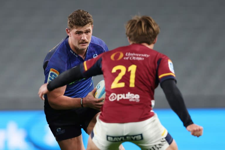 All Blacks flanker Dalton Papali'i (left) will captain the Auckland Blues in Friday's Super Rugby semi-final at home to the ACT Brumbies (MICHAEL BRADLEY)