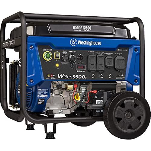 <p><strong>Westinghouse Outdoor Power Equipment</strong></p><p>amazon.com</p><p><strong>$1031.49</strong></p><p>Operating at 9,500 running watts and 12,500 peak watts, this Westinghouse generator is an undeniable powerhouse. It affords users up to 12 hours of runtime on a single 6.6-gallon tank of gasoline and comes with a remote start key fob that allows you to turn it on from up to 260 feet away. Reviewers say they’re “very impressed” with this model, praising its power, durability, and remote start function.</p>