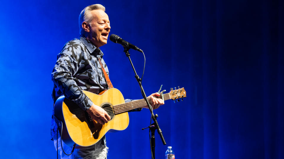 NEW ORLEANS, LOUISIANA - JANUARY 16: Tommy Emmanuel performs at The Joy Theater on January 16, 2023 in New Orleans, Louisiana.