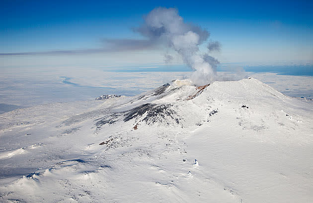 <b>Frozen Planet, BBC One, Wed, 9pm</b><br><b> Episode 1</b><br><br>An early-morning view of Mt Erebus – Antarctica’s only continuously active volcano and the most southerly active volcano on the planet. On still days the gas plume is hardly visible. The aerial crew waited eight weeks in order to get this clear view of the top of the volcano which was often shrouded in cloud and extremely treacherous to fly around.