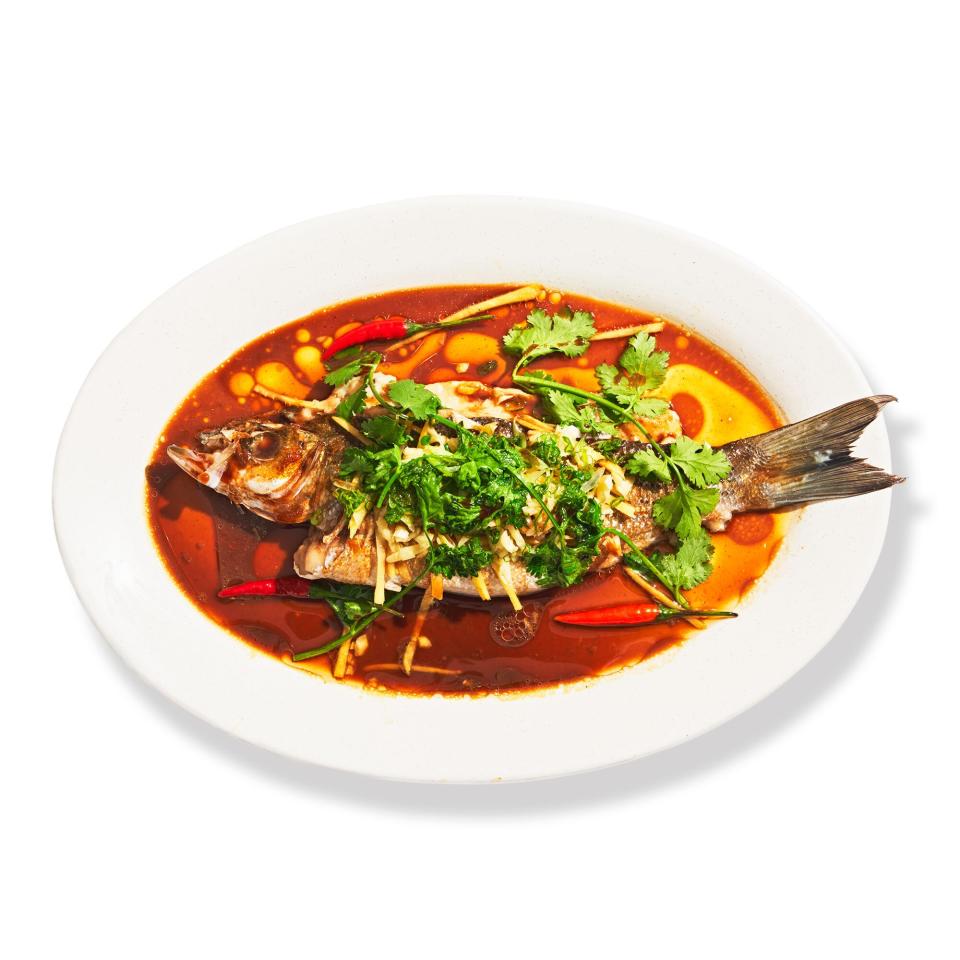 Whole Striped Bass with Fish Paste