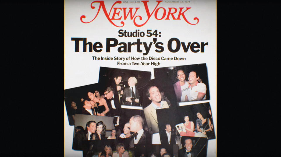 New York Magazine cover of Studio 54's closing from "Studio 54"